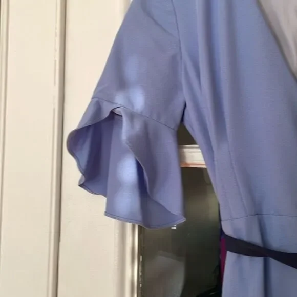 Anthropologie hutch contemporary abstract art color block wrap crepe dress - Picture 4 of 14